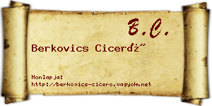 Berkovics Ciceró névjegykártya